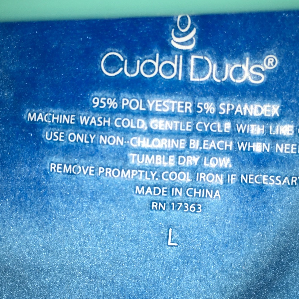 Cuddl Duds Black & Blue Two-Piece Lounge Set Top L Pants M - Picture 3 of 4